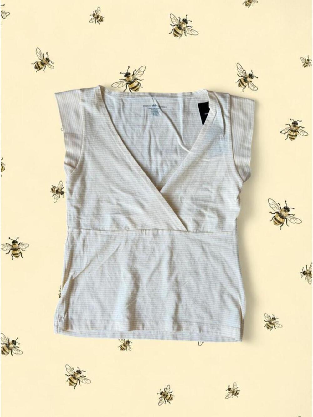 Brandy Melville yellow and white striped amara top